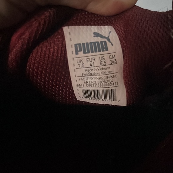 Puma Burgundy & White Athletic Sneakers Men's Size 7.5 - Picture 4 of 4